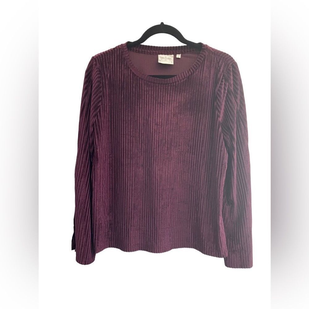 Anthro Dantelle Ribbed Velvet Top Size M